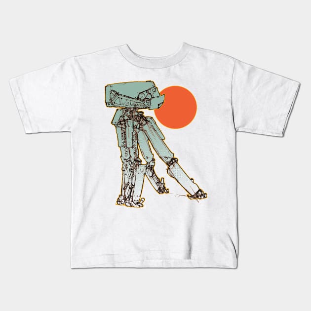 Mech Sketch 2 Kids T-Shirt by FUELSTAINS